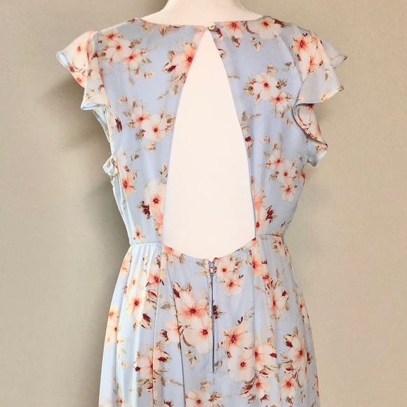 NWT Gorgeous Evening Light Blue Maxi Boho Dress - Picture 7 of 9